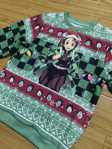 Customer photo review of Dragon Ball Ugly Christmas Sweater Vegeta