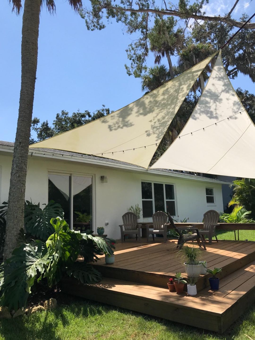 Customer photo review of Opaque Privacy Protection Outdoor Waterproof Sun Shade Sail Canopy Triangle UV Block for Patio