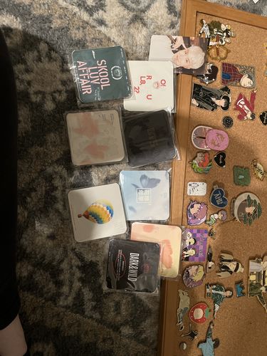Customer photo review of BTS CD Enamel Pins