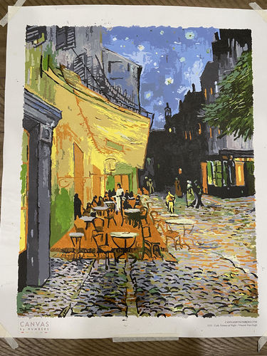 Customer photo review of Cafe Terrace at Night - Paint by Numbers