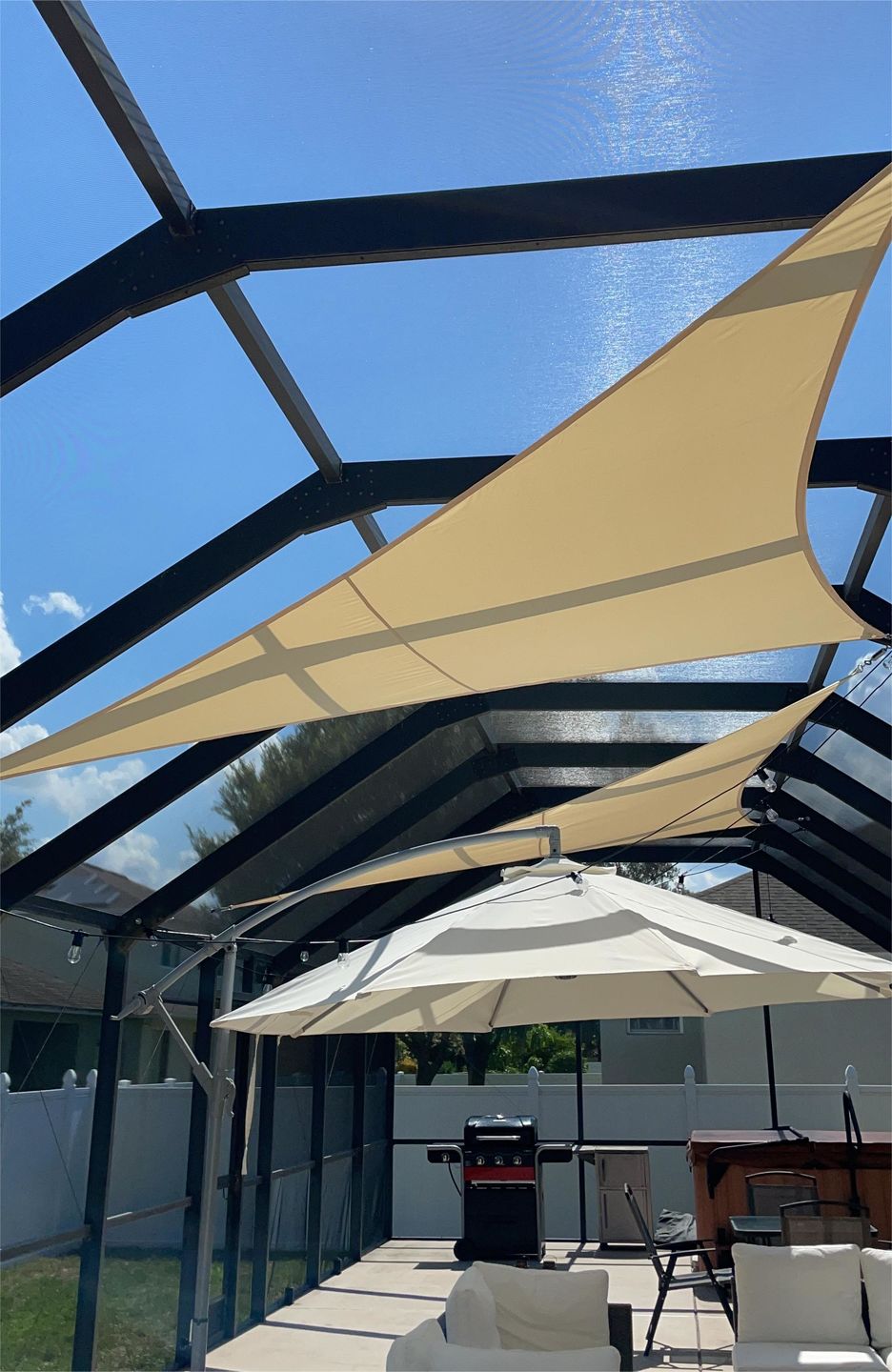Customer photo review of Opaque Privacy Protection Outdoor Waterproof Sun Shade Sail Canopy Triangle UV Block for Patio
