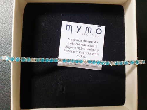 Customer photo review of Bracciale Tennis zirconi Azzurri 3mm