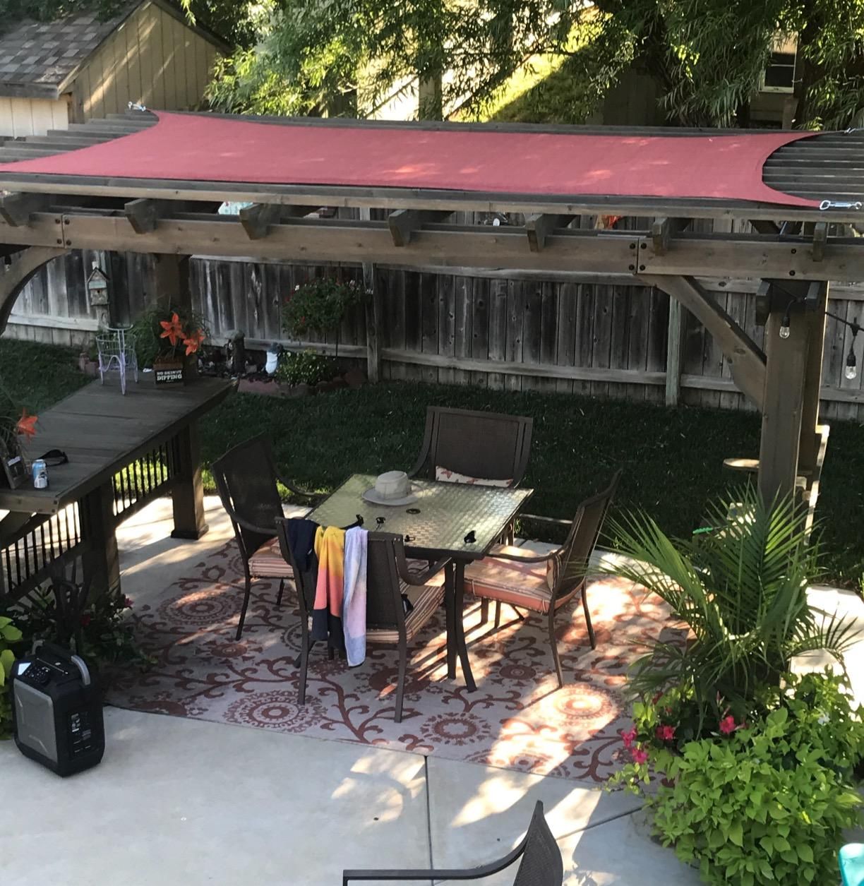 Customer photo review of Outdoor Waterproof Sun Shade Sail Opaque Privacy Protection Canopy for Patio and Garden,Backyard Lawn