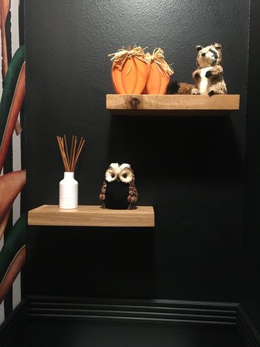 Customer photo review of White Oak Floating Shelves