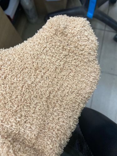 Customer photo review of Warm Fluffy Soft Elastic Coral Breathable Socks
