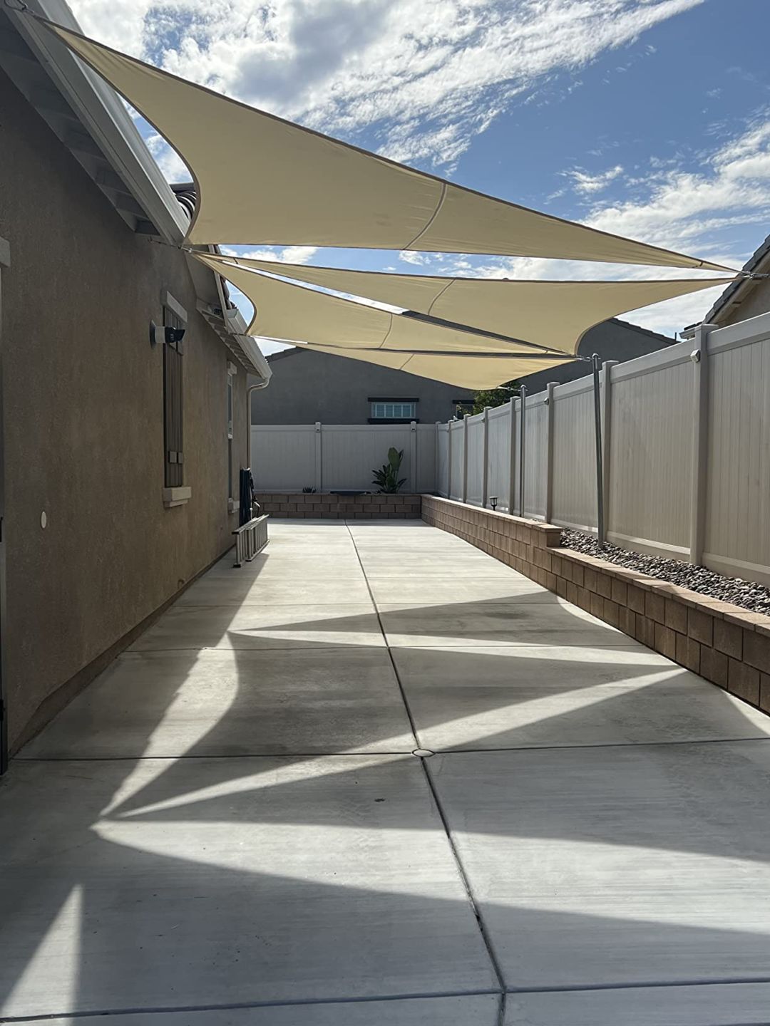 Customer photo review of Opaque Privacy Protection Outdoor Waterproof Sun Shade Sail Canopy Triangle UV Block for Patio