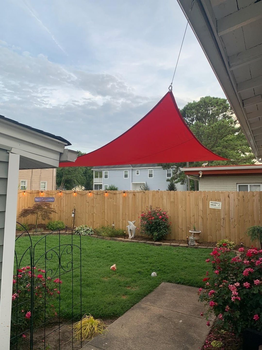Customer photo review of Opaque Privacy Protection Outdoor Waterproof Sun Shade Sail Canopy Triangle UV Block for Patio