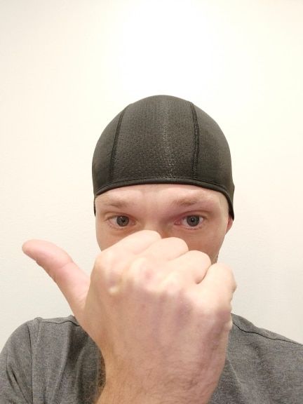Customer photo review of Cooling Helmet Liner Skull Cap