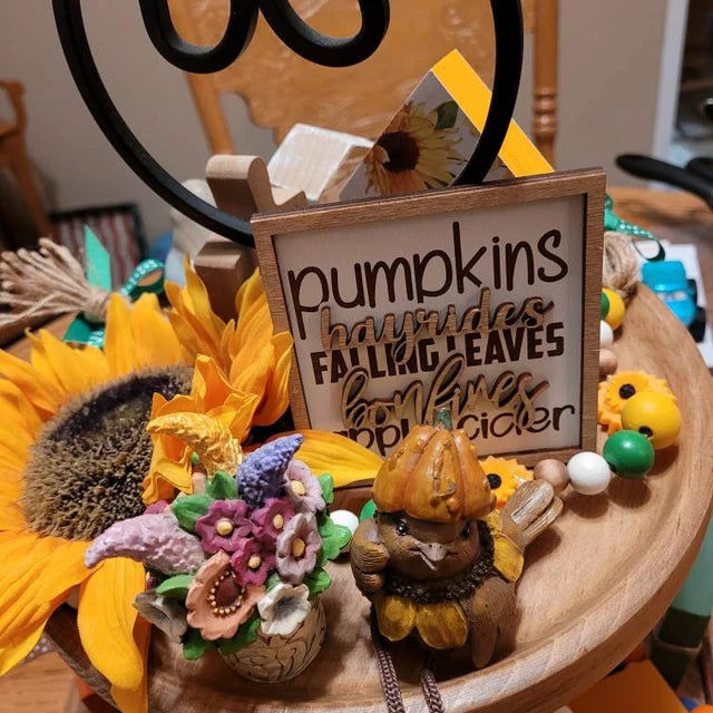 Customer photo review of Classic Autumn Themed Tiered Tray Decor Bundle