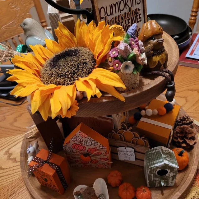 Customer photo review of Classic Autumn Themed Tiered Tray Decor Bundle