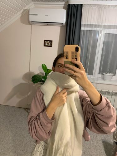 Customer photo review of Luxury Cashmere Thick Warm Solid Scarf