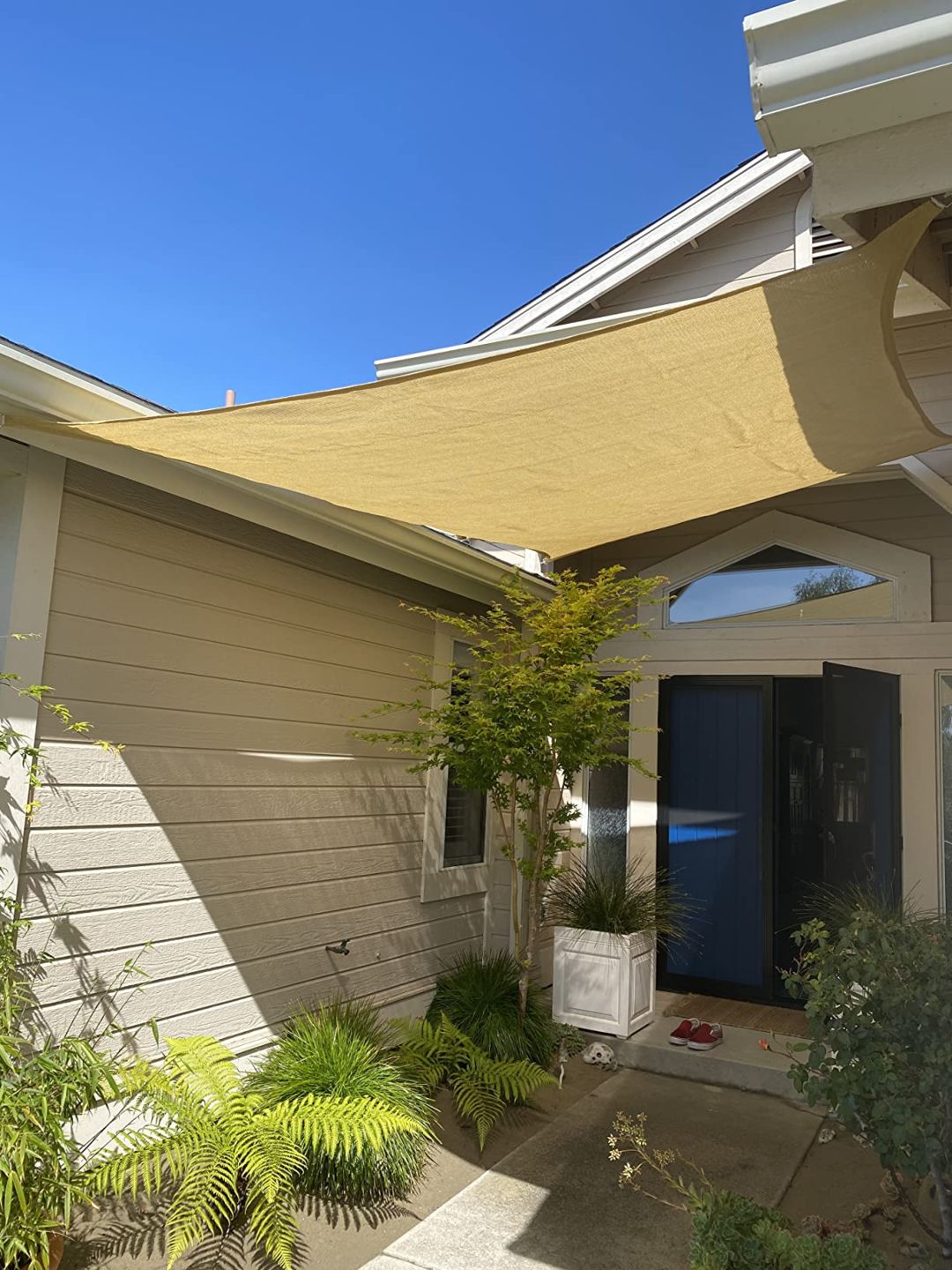 Customer photo review of Outdoor Waterproof Sun Shade Sail Opaque Privacy Protection Canopy for Patio and Garden,Backyard Lawn