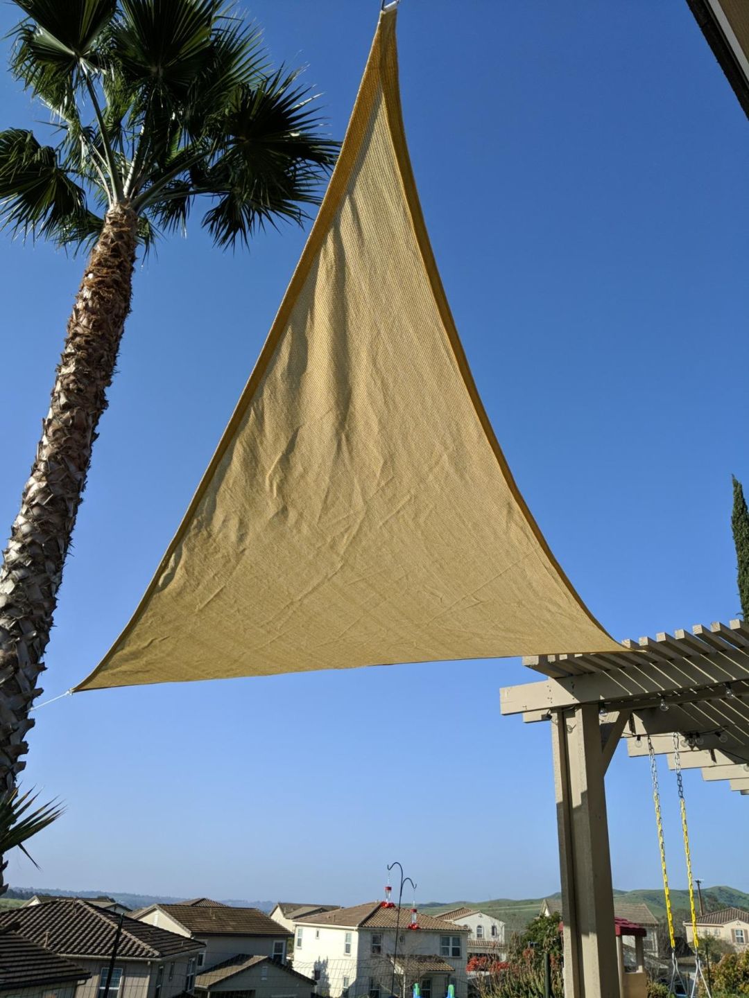 Customer photo review of Opaque Privacy Protection Outdoor Waterproof Sun Shade Sail Canopy Triangle UV Block for Patio