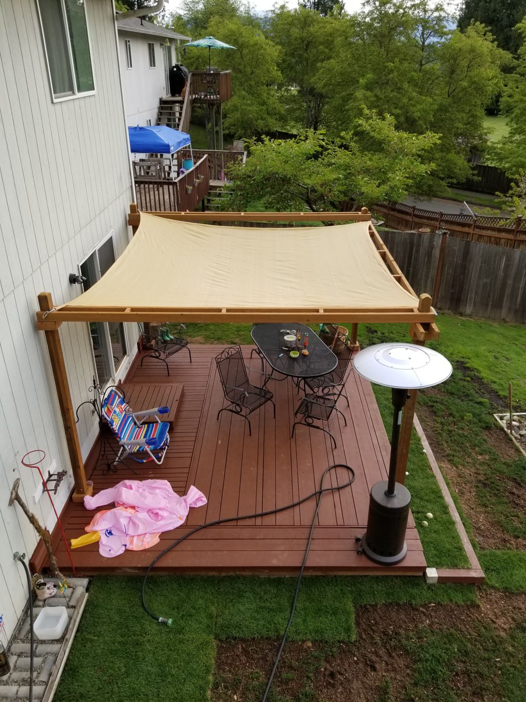Customer photo review of Outdoor Waterproof Sun Shade Sail Opaque Privacy Protection Canopy for Patio and Garden,Backyard Lawn
