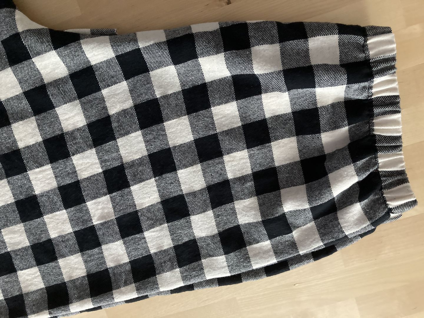 Customer photo review of Black and Cream Checkered Brushed Cotton Fabric