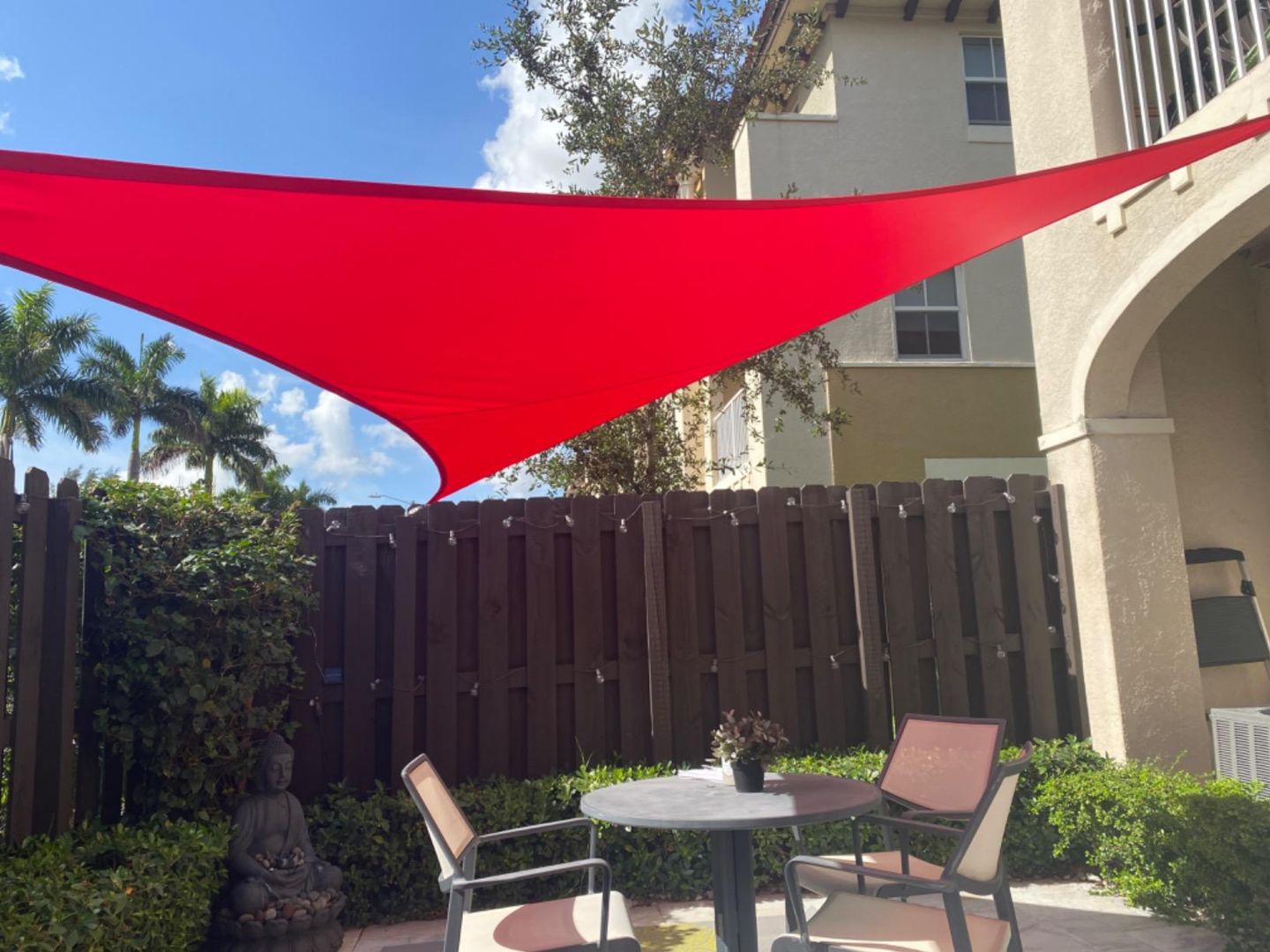 Customer photo review of Opaque Privacy Protection Outdoor Waterproof Sun Shade Sail Canopy Triangle UV Block for Patio