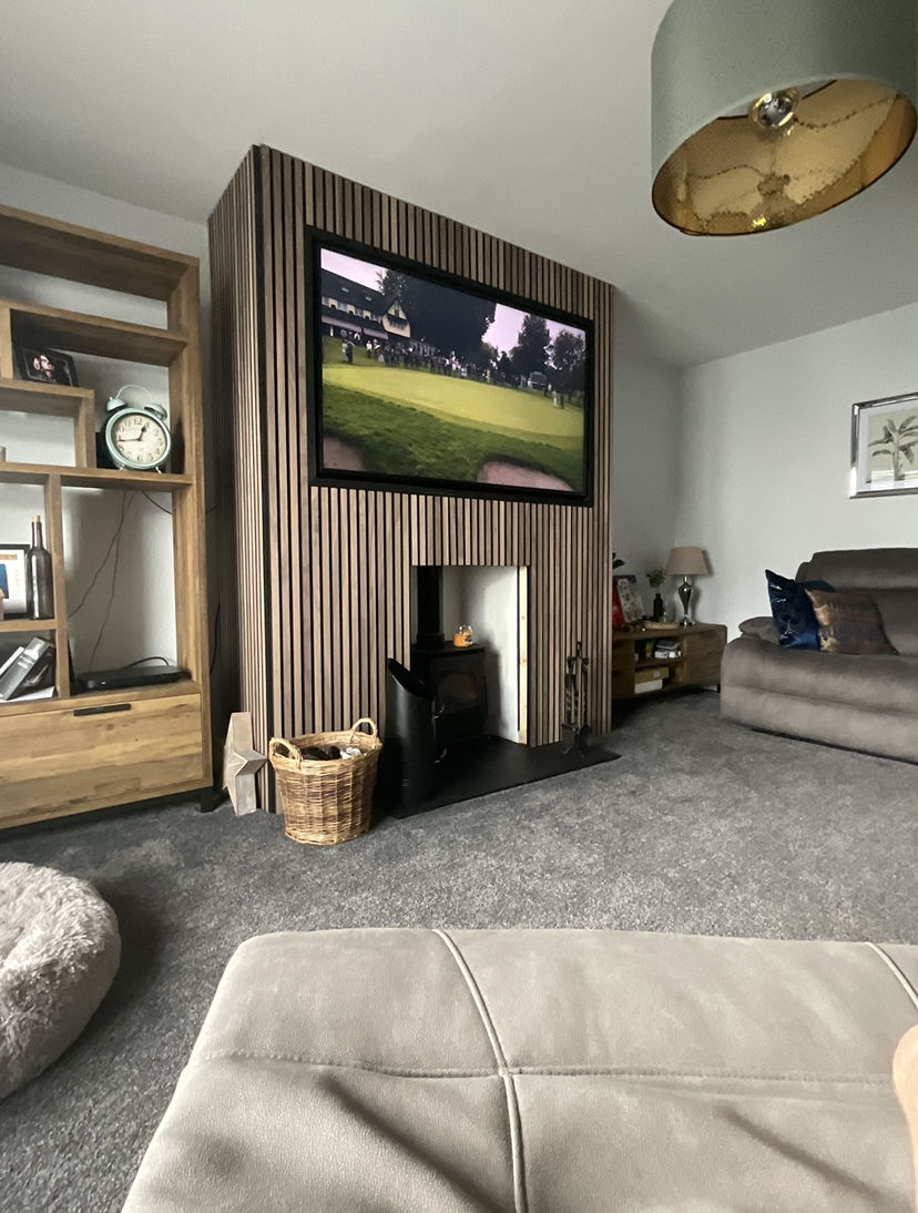 Customer photo review of SlatWall Acoustic Walnut