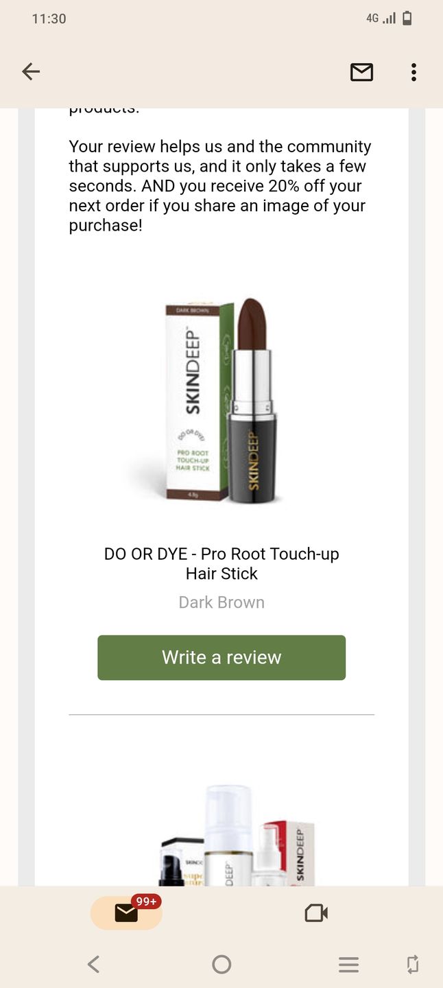 Customer photo review of DO OR DYE - Pro Root Touch-up Hair Stick