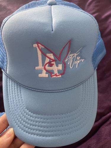 Customer photo review of LA Bunny Signature Trucker in Baby Blue