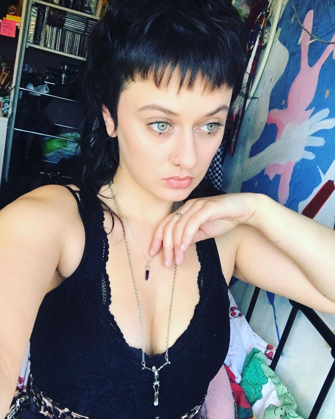 Customer photo review of The Crucified Skeleton Pendant and Necklace - Skyla