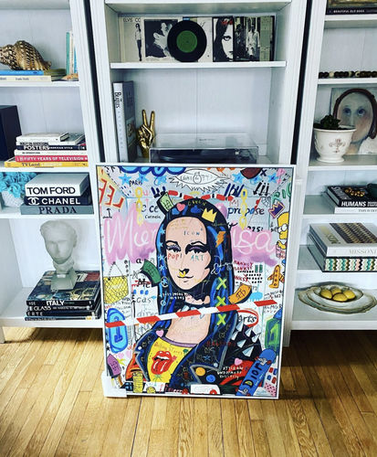Customer photo review of Mona Lisa Graffiti Canvas Art 100% Hand-Painted