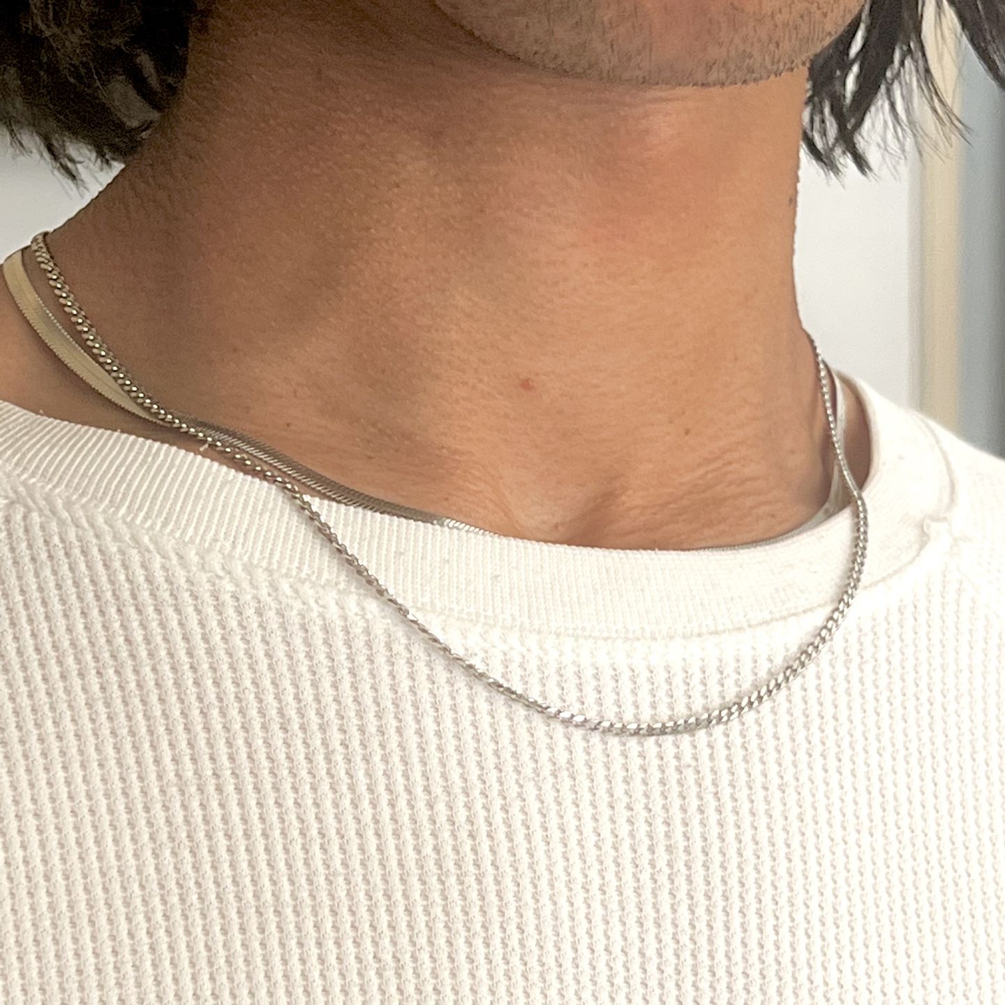 Customer photo review of 3mm Cuban Chain (Silver)