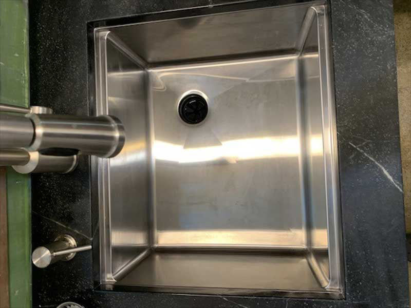Customer photo review of 22" Undermount Workstation Prep Sink – 16 Gauge Stainless Steel Single Bowl – Offset Drain Right – Seamless Drain (5LS22R)