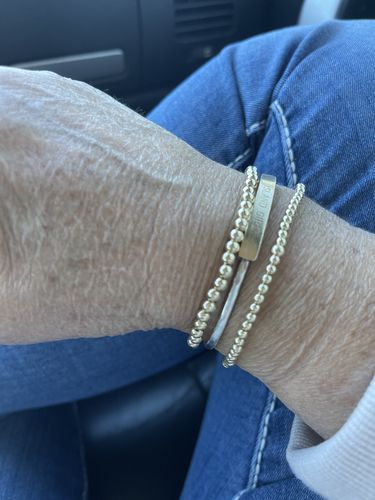 Customer photo review of initial juno double bracelet stack