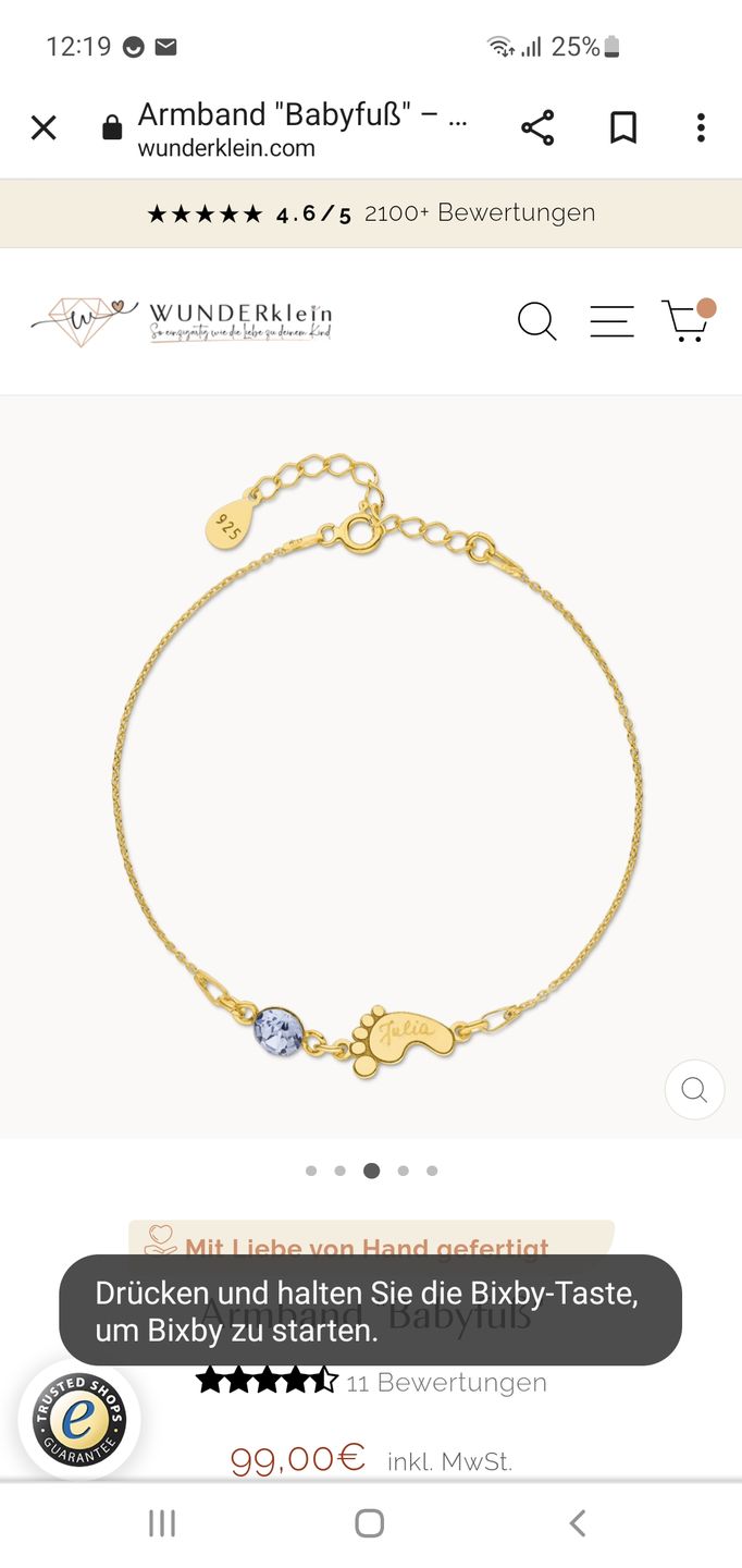 Customer photo review of Armband "Babyfuß"