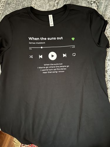 Customer photo review of Your Favorite Song T-Shirt Music Player