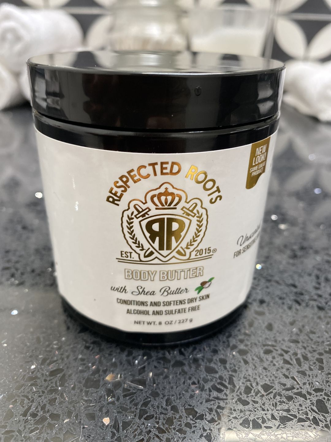 Customer photo review of Respected Roots Body Butter (Unscented for Sensitive Skin 8oz)