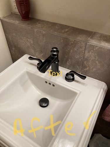 Customer photo review of 8 in Waterfall 2-Handle Bathroom Faucet Oil Rubbed Bronze