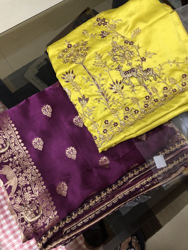 Customer photo review of Satin Silk Banarasi Saree