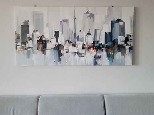 Customer photo review of 'Abstract Toronto' Framed Canvas
