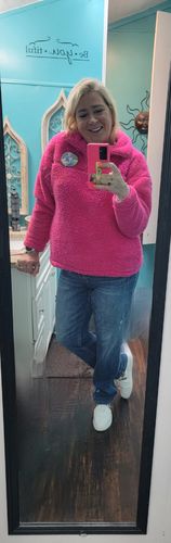Customer photo review of Soft In Sherpa Pullover