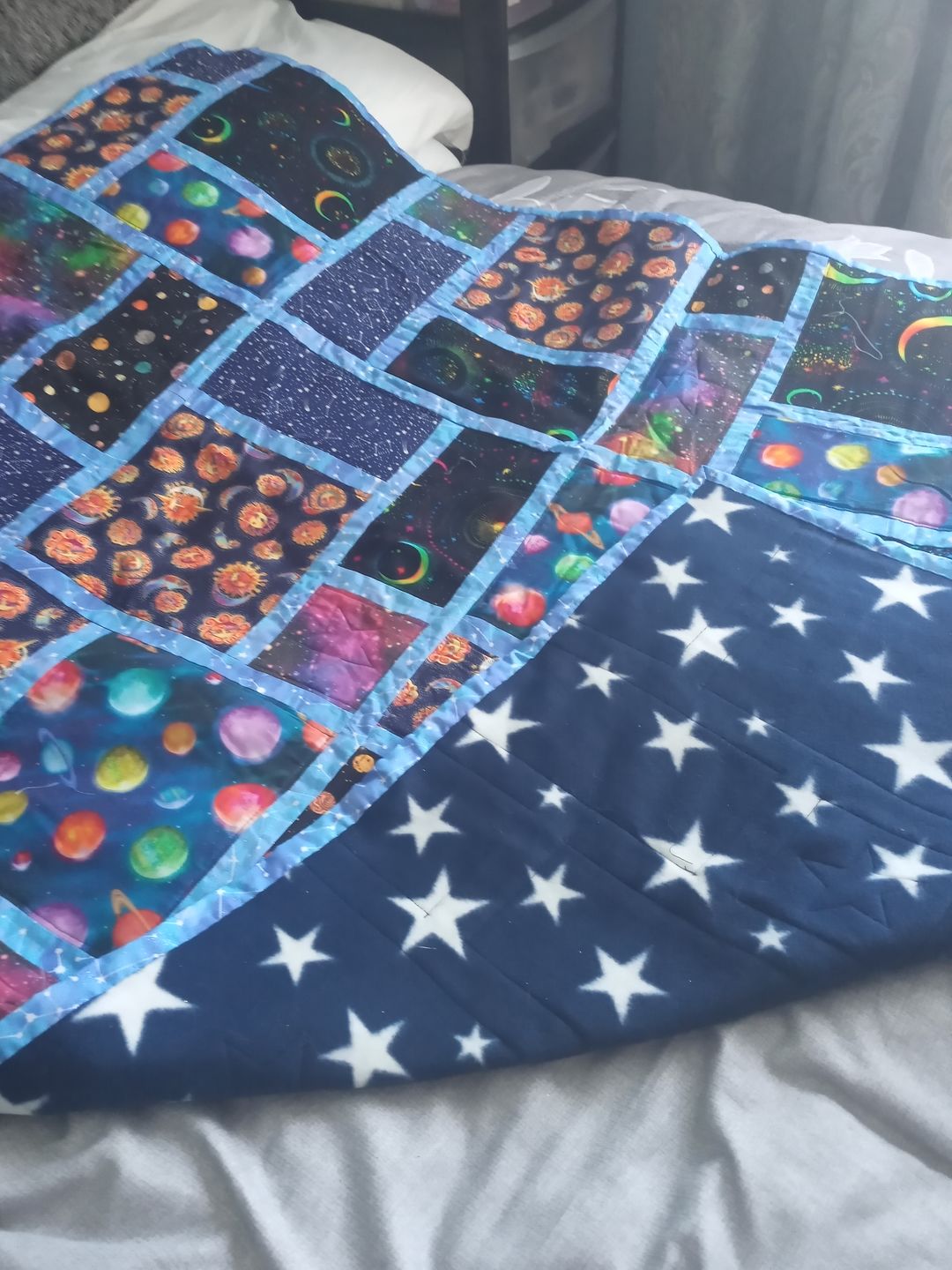 Customer photo review of White Stars Anti Pill Polar Fleece Fabric