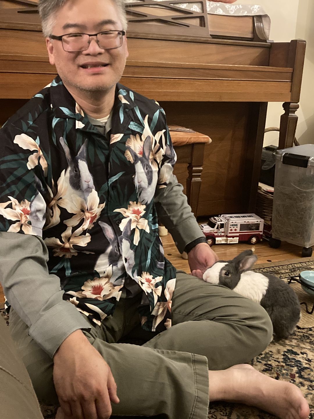 Customer photo review of Custom Leaves & Flowers Pattern Short-Sleeve Hawaiian Shirt (Dark Green Color)