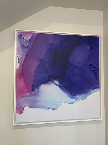 Customer photo review of Decisions - Inkwell in Purple and Pink - Abstract Alcohol Ink Painting Wall Art Print