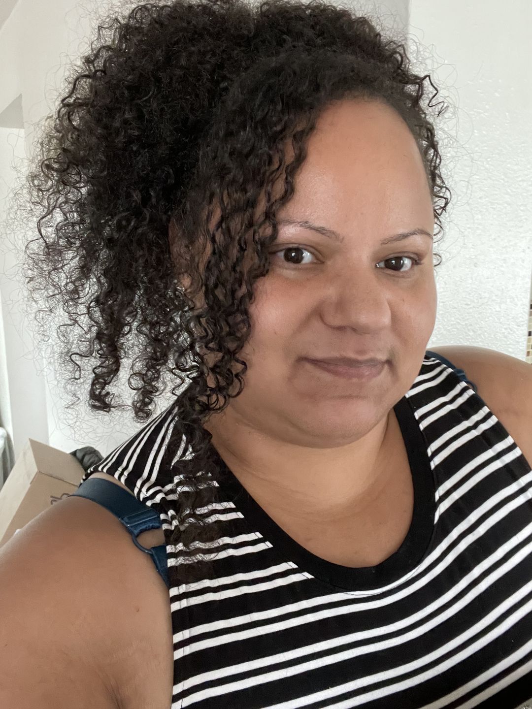 Customer photo review of Curly Hair Wash and Go System with Organic Jojoba Oil for Moisturizing Hair with Lavender Fragrance (Step 1 - 4)