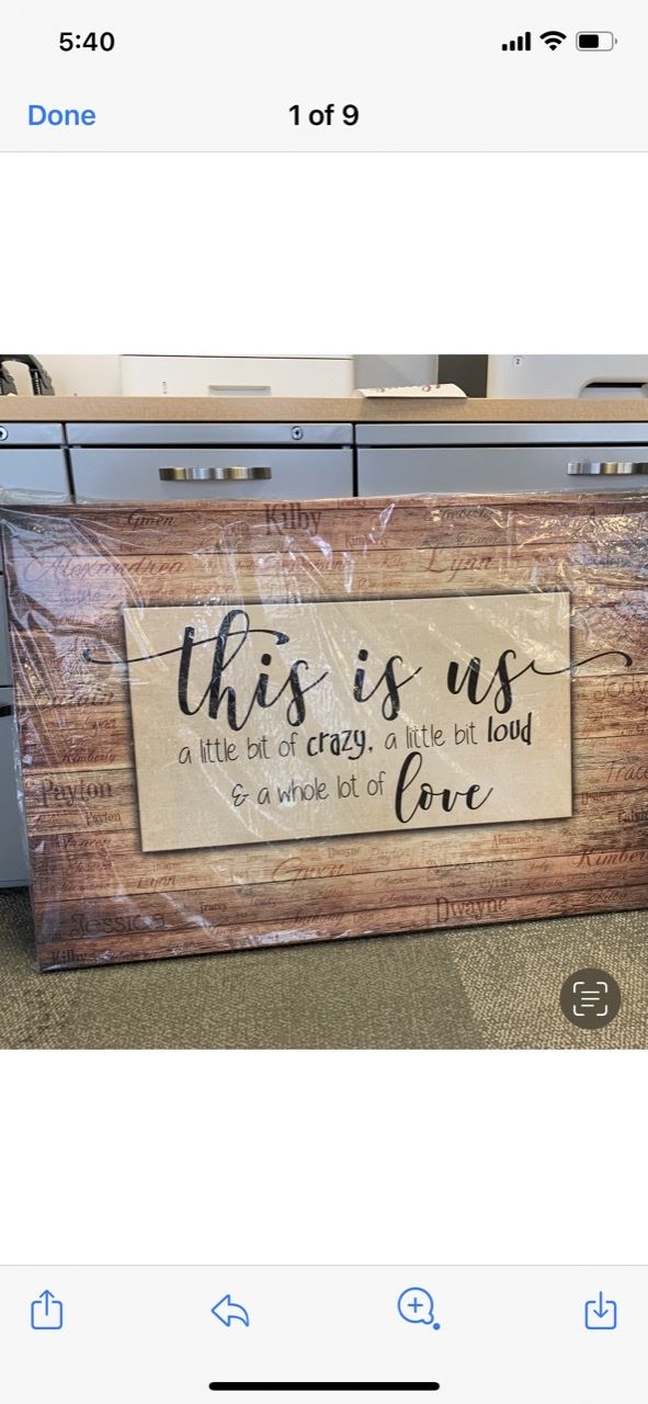 Customer photo review of Personalized "This Is Us" With Names on Background Premium Canvas