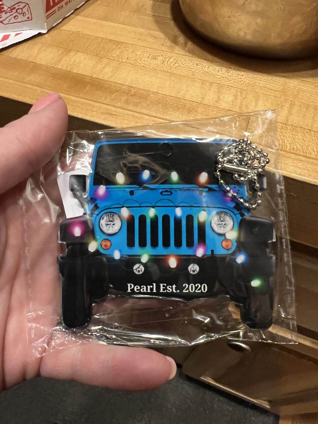 Customer photo review of Personalized Jeep Car Acrylic Christmas Ornament