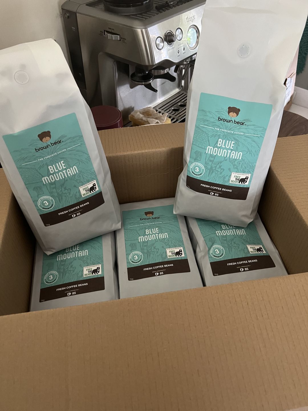 Customer photo review of Brown Bear Blue Mountain Coffee, Strength 3, Medium Roast