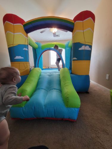 Customer photo review of Inflatable Bouncy House with Slide & Blower