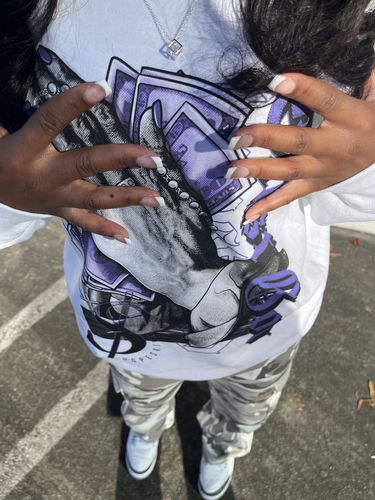 Customer photo review of Jordan 3 Dark Iris DopeSkill Sweatshirt Trust God Graphic