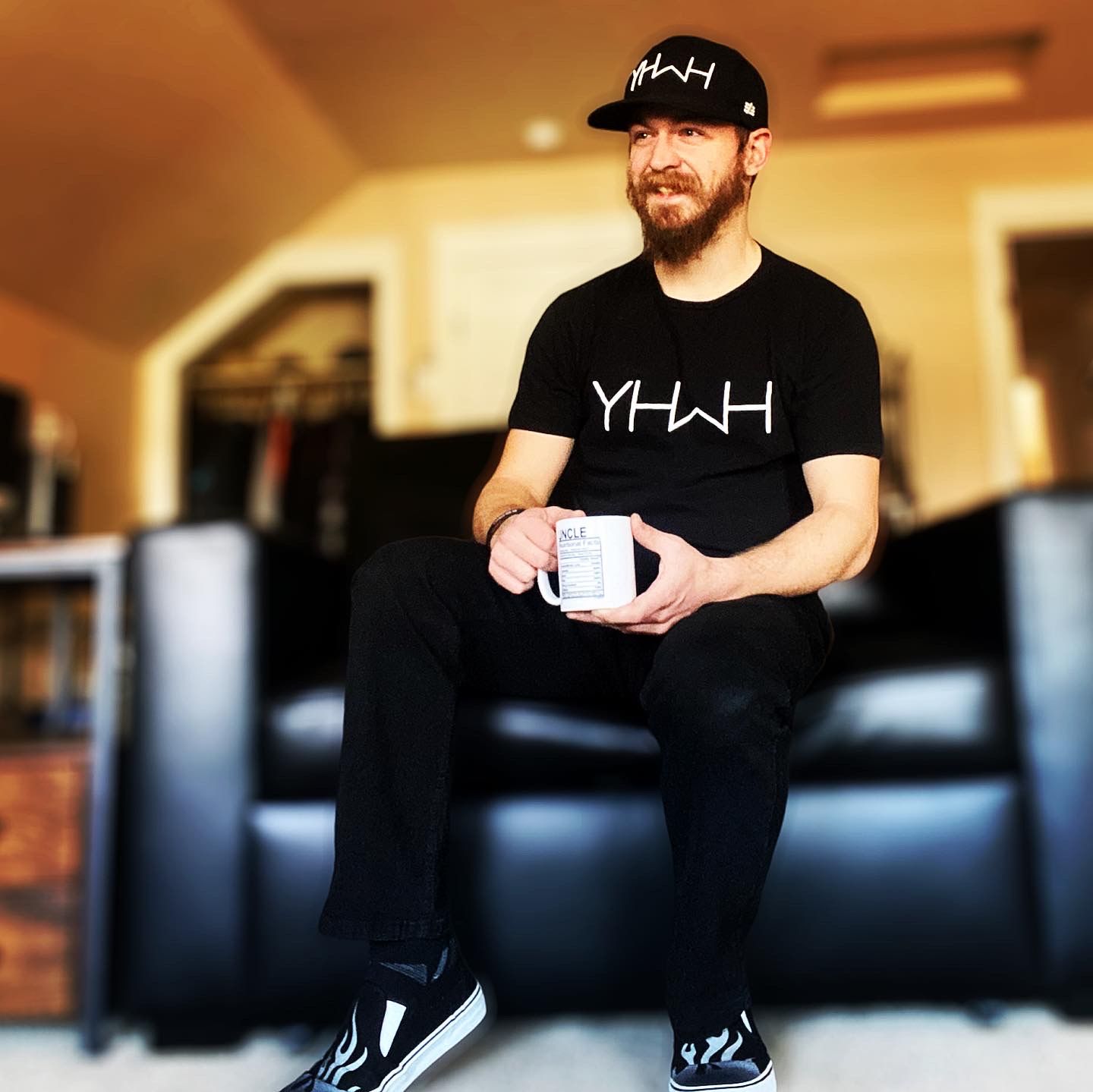 Customer photo review of YHWH  Swoop Tee (Black)