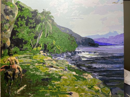 Customer photo review of A Bridle Path in Tahiti - Paint by Numbers