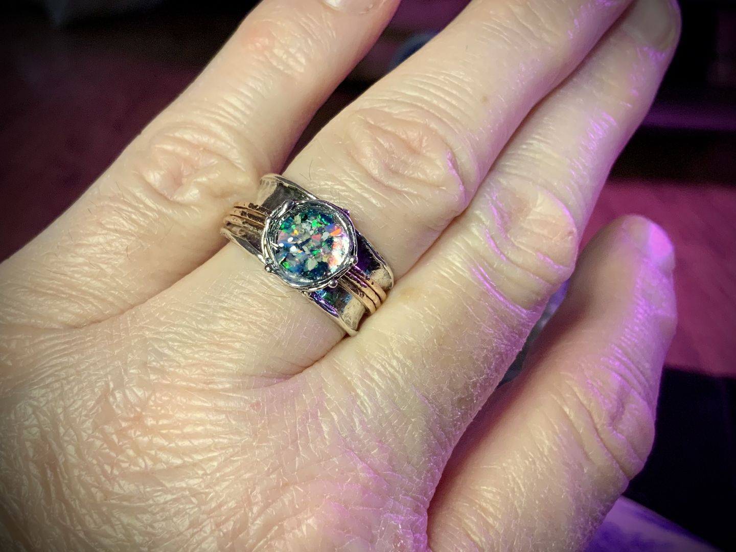 Customer photo review of Two Tone Spin Ring