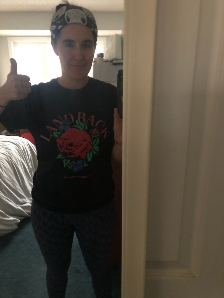Customer photo review of Land Back Rose Tee