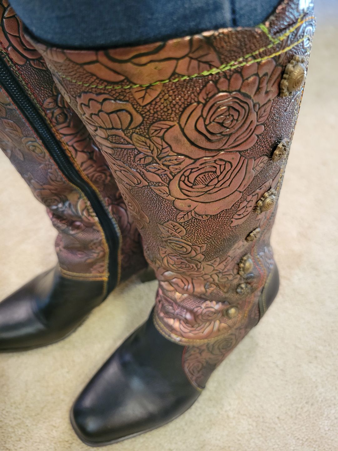 Customer photo review of Retro Printed Hand-made Boots