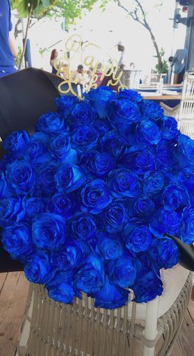 Customer photo review of Blue Rose Bouquet